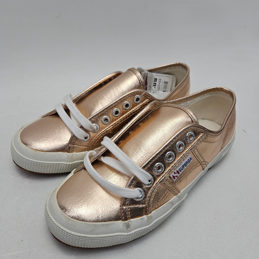 Superga 2750 Cotmetu Rose Gold Metallic Sneakers S002HG0 Womens 8 Mens 6.5